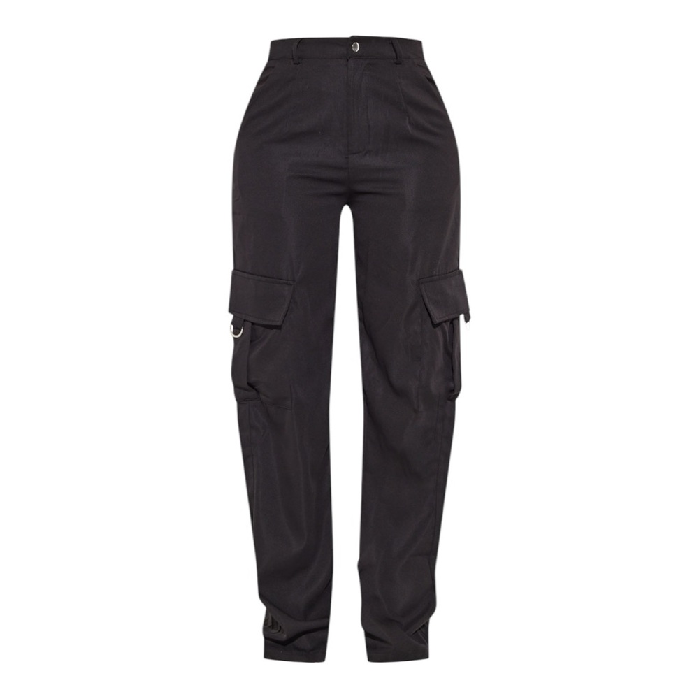 PLT Black Cargo Wide Leg Pants